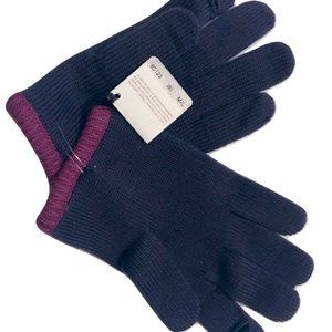 COACH Women's Color Block Knit Gloves Purple Size M/L
